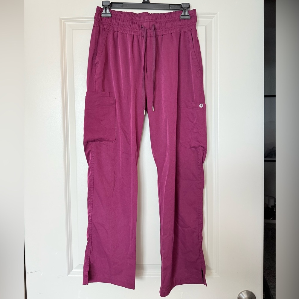 Women's Beyond Scrubs Maroon Straight Leg Scrub Pants